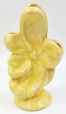 Gonder Pottery 1940s Vase Yellow/Lavender Art Deco Floral Vintage  picture