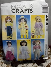 McCall's 4066 Doll Clothes Sewing Pattern, Contemporary Original picture