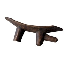 Old Ethiopian Wooden Headrest – Hand-Carved African Tribal Pillow picture