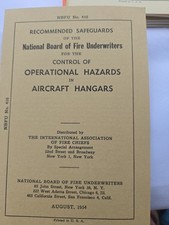 1954 NBFU No. 410 Aircraft Hangars Operational Hazards Aviation Fire Manual 9pp picture