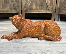 Vtg Jaru California Pottery 14” Leopard Chalkware Sculpture Statue Estate Find picture