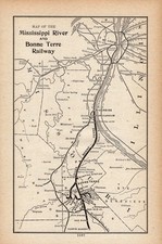 1912 Antique Mississippi River and Bonne Terre Railway Map Railroad Map 3210 picture