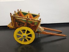Mid 20th Century Hand Painted Italian Sicilian Cart Carrettino Wooden Folk Art picture