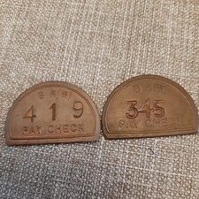 British Railways Western Region Pay Check Tokens X 2 picture