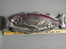 Arthur Court Designs Aluminum Fish Tray Wall Plaque Decorative Metal Relief picture
