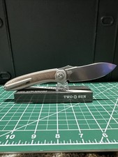 TWOSUN TS481 Folding Knife 14C28N Blade with Titanium and Micarta Handle NIB picture