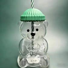 2026 Starbucks Bearista Bear Straw Cup Tumbler 500ml, Green Lid Straw Home picture