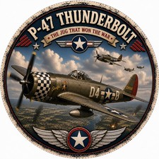 P-47 Thunderbolt Airplane - Metal Sign picture