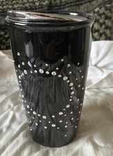 Starbucks 2015 LTD. Black w/Chrome Lid 12 oz. Travel Mug & Swarovski Crystals picture