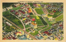 Vintage Ohio OH Postcard Aerial View Campus University of Cincinnati Posted 1942 picture