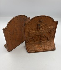 ANTIQUE PAIR GEORGE WASHINGTON AT VALLEY FORGE BOOKENDS Cast Iron picture