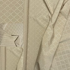 French Jacquard Fabric Antiqued Sheen Embroidery Luxury Upholstery Trellis 9yd picture