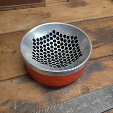 Vintage Mid Century Aluminum Top Fire Gard Ashtray Orange & Silver picture