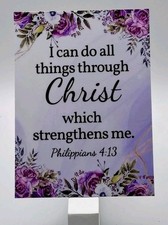 I CAN DO ALL THINGS THROUGH CHRIST Christian Scripture Prayer Holy Bible Card  picture