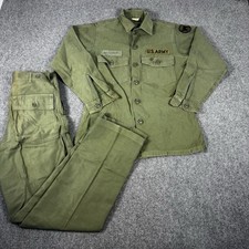 Vintage Vietnam US Army OG-107 Type 3 Uniform Set 81st Infantry Wildcat Patch picture