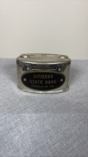 Citizens State Bank Enderlin North Dakota Metal Savings Coin Bank Chrome picture