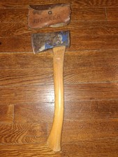VTG HB Hults Bruk Hatchet Axe 0.6kg 1-1/4 lb Made In Sweden Wood Handle Sheath⁠ picture
