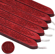 6PCS Blood Red Sealing Wax Sticks with Wick, Suitable for Envelope, Invitation, picture
