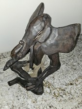 Exotic Rare African Art Hand Carved Wooden Personified Elephant Figurine New picture