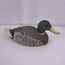 Vtg Mallard Duck Decoy Figurine Artist Signed  L. Edwards Brileyco Inc USA 10
