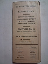 1965 PENNSYLVANIA RAILROAD Eastern Region TIME TABLES Government RAILROADIANA picture