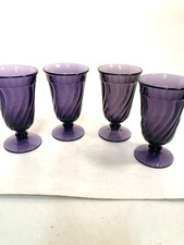Vintage Fostoria Colony irradiated Purple Juice Glasses, SHORT STEM, Set of 4 picture