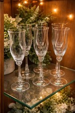 (6) Vintage Mikasa Ardmore Crystal Champagne Flutes, 1982-1993 Now Discontinued picture