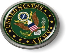 BestLicensePlateFrames - US Army 3D Domed Emblem Badge Car Sticker Chrome Metal picture
