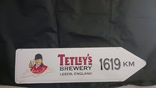 Tetley's Leeds England Brewery Metal Bar Arrow Sign   23” x 6” picture