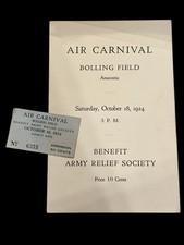 1924 Army Air Service Carnival Program & Ticket – Bolling Field, Washington D.C. picture