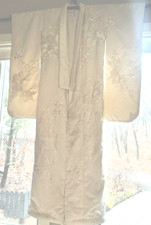 XRARE 1940 VINTAGE Japanese Authentic Wedding Handmade Silk Kimono EMBROIDERED picture