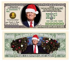 40 Pack POTUS Donald Trump Christmas Santa Presidential Novelty Dollar Bills picture