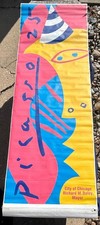 Vtg Chicago Street light Banner 25th Anniversary Picasso Sculpture Mayor Daley picture
