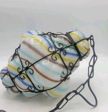 Venetian Blown Glass & Metal Hanging Light (Research Shows Murano No Markings) picture