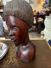 12 In Vintage Stylized Hand Carved Wood. VTG. She Is Stunning picture