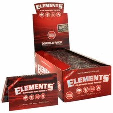 😎25 X RED ELEMENTS SINGLE WIDE ROLLING PAPERS DOUBLE PACK HEMP PAPERS 💚 picture