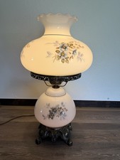 Vintage 3 Way Hurricane Gone With The Wind Electric Parlor Table Lamp WORKS picture