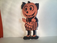VINTAGE HALLOWEEN GERMAN EMBOSSED DIE CUT MICKEY DRUMMER BOY picture