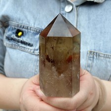 0.58LB Natural Smoky Quartz Obelisk Crystal Wand Point Healing C2941 picture