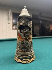 Vintage German Stein Swiss Music Box Auf Wiedersehen Working picture