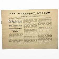 Antique 1893 The Berkeley Lyceum Theatre Program Manhattan New York NYC Ephemera picture