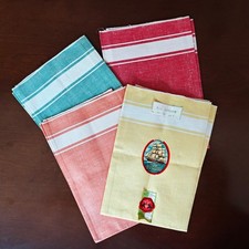 Vintage Zucchi Milano Tea Kitchen Towel Set of 4 Hemp Blend High Quality Italy picture