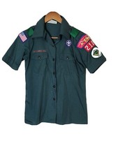 vintage boy scout shirt blouse  Small.                    Bin 19 picture