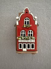 Vintage Ceramic Dutch Canal House Tea Light Holder Red Gable Flower Boxes picture