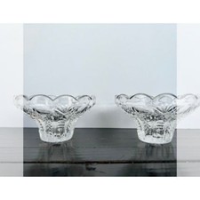 Made in Germany 24% Lead Crystal Pair Glass Candleholders for 1