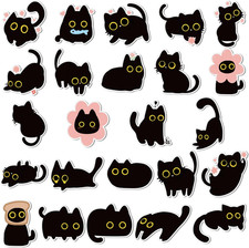 24Pcs Cute Black Cat Fridge Magnets, Novelty Gift for Cat Lover, Spring Refriger picture