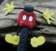 NEW OLD STOCK MICKEY MOUSE BLACK LEATHER WATCH BAND 12mm LUG 7