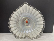 Lavorazione Arte Murano bowl Heart shaped. Iridescent White picture