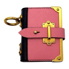 Prada Memo Stationery Cahier Trick Mini Key Charm Leather Pink Authentic picture