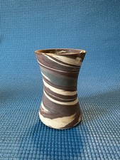 Very Early Niloak Mission Swirl Art Pottery Vase Second  Art Mark, Chipped 4.5” picture